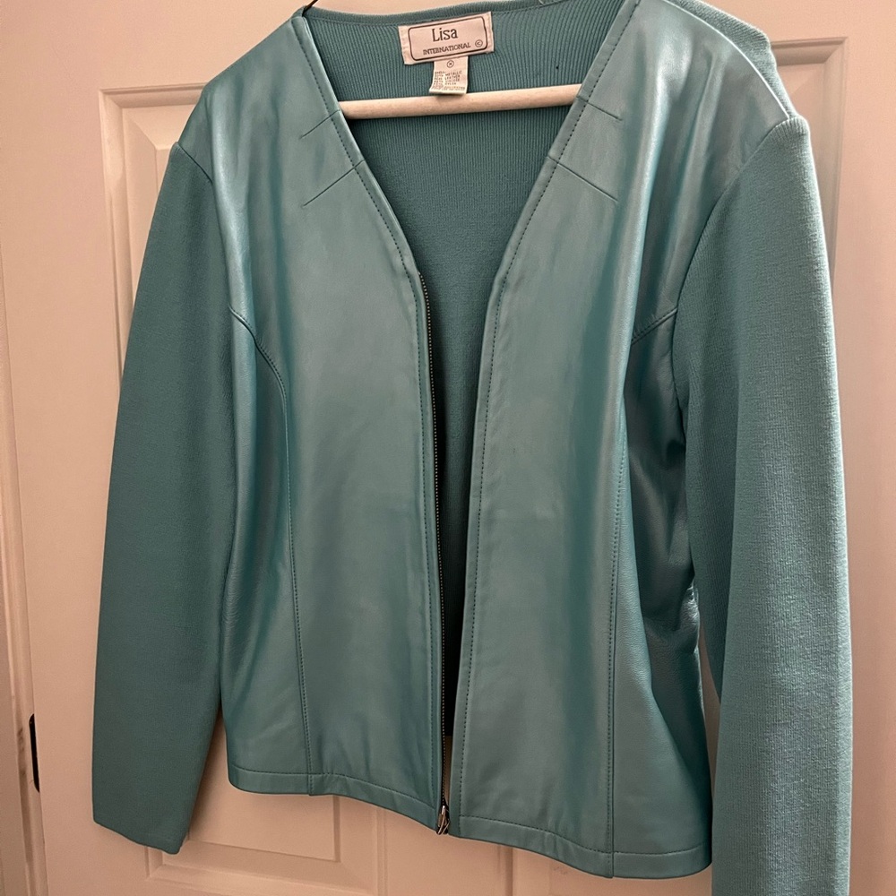 Leather and nylon/polyester jacket